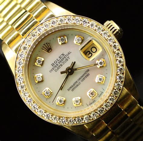 daimond dial gold women rolex|rolex ladies diamond bezel watch.